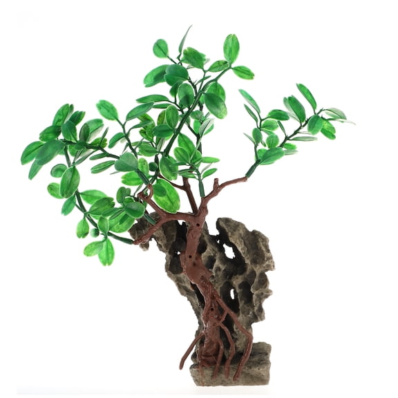 Unique Bargains 1 Pcs Aquarium Plants Tree Decorations Fish Tank Aquatic Plant Green 11.81"