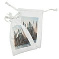 thumbnail image 2 of NYC Fabric Pouch Set of 2, Manhattan New York City Skyline and Shore with Vibrant Colored Sunset Panorama, Small Drawstring Bag for Toiletries Masks and Favors, 9" x 6", Multicolor, by Ambesonne, 2 of 2