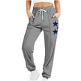 thumbnail image 2 of Wancir Women's Causal Drawstring High Waist Baggy Straight Wide Leg Sweatpants with Pockets, 2 of 5