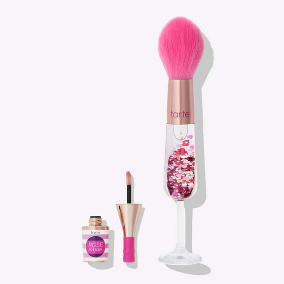 TARTE ROSE IS BAE lip gloss & brush set