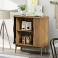 thumbnail image 4 of Small Sideboard Buffet Cabinet with Storage, Sliding Doors, 31" Wood Narrow Accent Storage Cabinet, Modern Buffet Table Coffee Bar Cabinet for Kitchen, Living Room (Walnut), 4 of 7