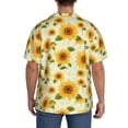 thumbnail image 3 of Rateoe European-style Pattern Sunflower Pattern Men's Short Sleeve Classic Shirt, Casual Short-Sleeved Shirt, Lightweight Summer Shirt, Cuban Collar Shirt,Button-Front Shirt-XX-Large, 3 of 5