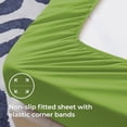 thumbnail image 4 of CZCPP-Simple Draps Simple, Draps Rafraîchissants en Microfibre Douce avec Sangles d'Angle, Ensemble de Literie de Luxe pour Hôtel à Poches Profondes Vert Calla, 4 of 4