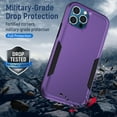 thumbnail image 5 of Heavy Duty Phone Case Designed for Apple iPhone 11 Pro Case with 1Pc Tempered Glass Screen Protector, Shockproof Dropproof Anti-Scratch Phone Case Cover for Apple iPhone 11 Pro,Purple, 5 of 7