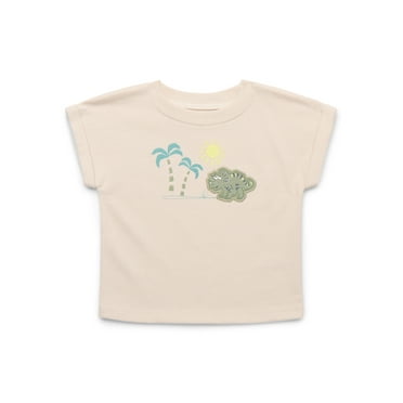 Garanimals Baby Boy Drop Shoulder Jersey Tee with Rolled Sleeves, Sizes 0-24 Months