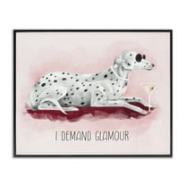 Stupell Industries I Demand Glamour Dog Animals Painting Black Framed Art Print Wall Art, 14 x 11