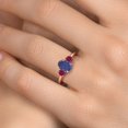 thumbnail image 4 of Gem Stone King 1.90 Ct Oval Blue Lapis Red Created Ruby 18K Rose Gold Plated Silver Ring, 4 of 6