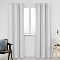 ZOPZO 100% Blackout Curtains Thermal Insulated, White, 42W x 84L Inch, Grommet Drapes Noise Reducing for Bedroom Living Room, 2 Panels