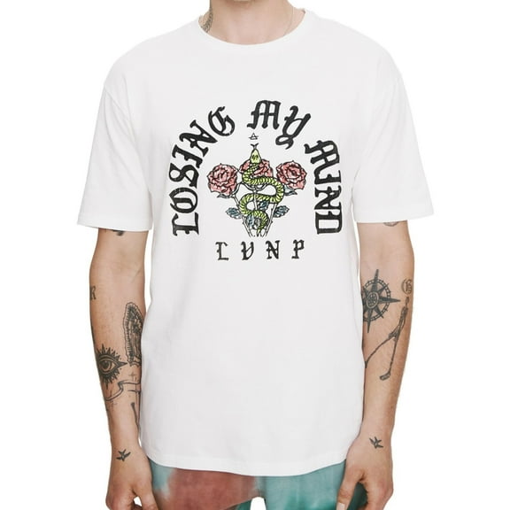 Elevenparis Mens Losing My Mind Graphic T-Shirt, White, XX-Large