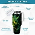 thumbnail image 3 of JSTEL Green Dragon 30 oz Tumbler Stainless Steel Water Bottle Vacuum Insulated Cup with Straw Lid & Handle For Travel Car Cup Holder, 3 of 8