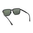 thumbnail image 4 of Polarized Rectangular Mens Gentlemanly Simple Frost Plastic Sunglasses Matte Black Gold - Green, 4 of 4