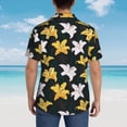 thumbnail image 4 of Sikiie Lilies Flowers Print Men's Hawaiian Shirt, Summer Beach Button Pocket Short Sleeve T-Shirt,Medium, 4 of 7