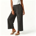 thumbnail image 6 of Oksale Linen Pants Women Petite Loose Wide Leg Ruffle Pull On Pants with Pockets Elastic Waist Summer Cotton Trousers Dark Gray M, 6 of 8