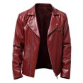 thumbnail image 4 of Otoño e Invierno nueva chaqueta de cuero para hombres moda hermosa solapa motocicleta chaqueta de cuero Rock Punk Tops, 4 of 4