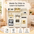 thumbnail image 6 of AILEEKISS Kids Toy Kitchen for Children, Pretend Kids Play Kitchen Set with Cooking Accessories, Beige, 6 of 13