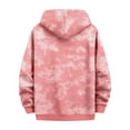 thumbnail image 3 of Dwelliawo Men's Sweatshirts and Hoodies Tie-Dye Camouflage Casual Hooded Sweatshirts Retro Running Sportswear Long Sleeve Vintage Wash Outdoor Top Pink XL, 3 of 3