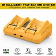 thumbnail image 4 of DCB102 Double Charger For DeWalt 10.8V 12V 14.4V 20V Lithium Ion Battery DCB203 DCB204 DCB205 DCB118 DCB105 DCB107 DCB112 DCB115, 4 of 8