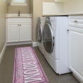 thumbnail image 4 of Ottomanson Non-Slip Rubberback Text 2x5 Laundry Room Runner Rug, 20" x 59", Pink, 4 of 8