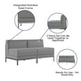thumbnail image 4 of Emma + Oliver 2 Piece Gray LeatherSoft Modular Reception Lounge Set - Reception Bench, 4 of 9