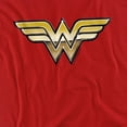 thumbnail image 2 of JLA Wonder Woman Logo Golden Women's T Shirt (Small) Red, 2 of 6