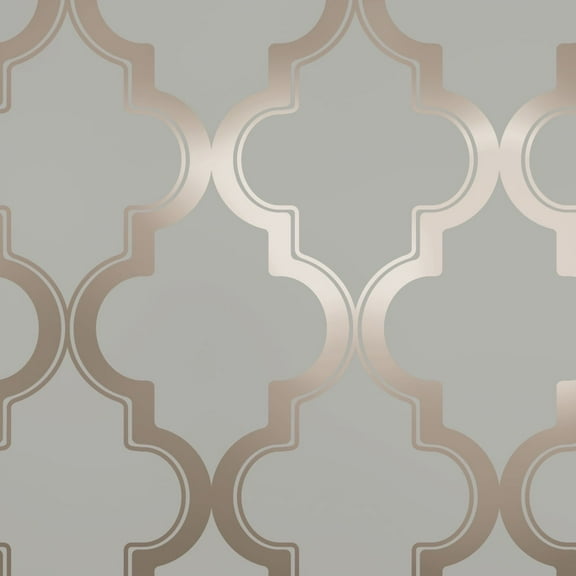 Tempaper Marrakesh Metallic Bronze Gray Peel and Stick Wallpaper, 20.5" x 16.5'