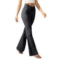 thumbnail image 1 of Leggings acampanados de cintura alta para mujer: pantalones elásticos de yoga con bolsillos y efecto reafirmante, 1 of 5