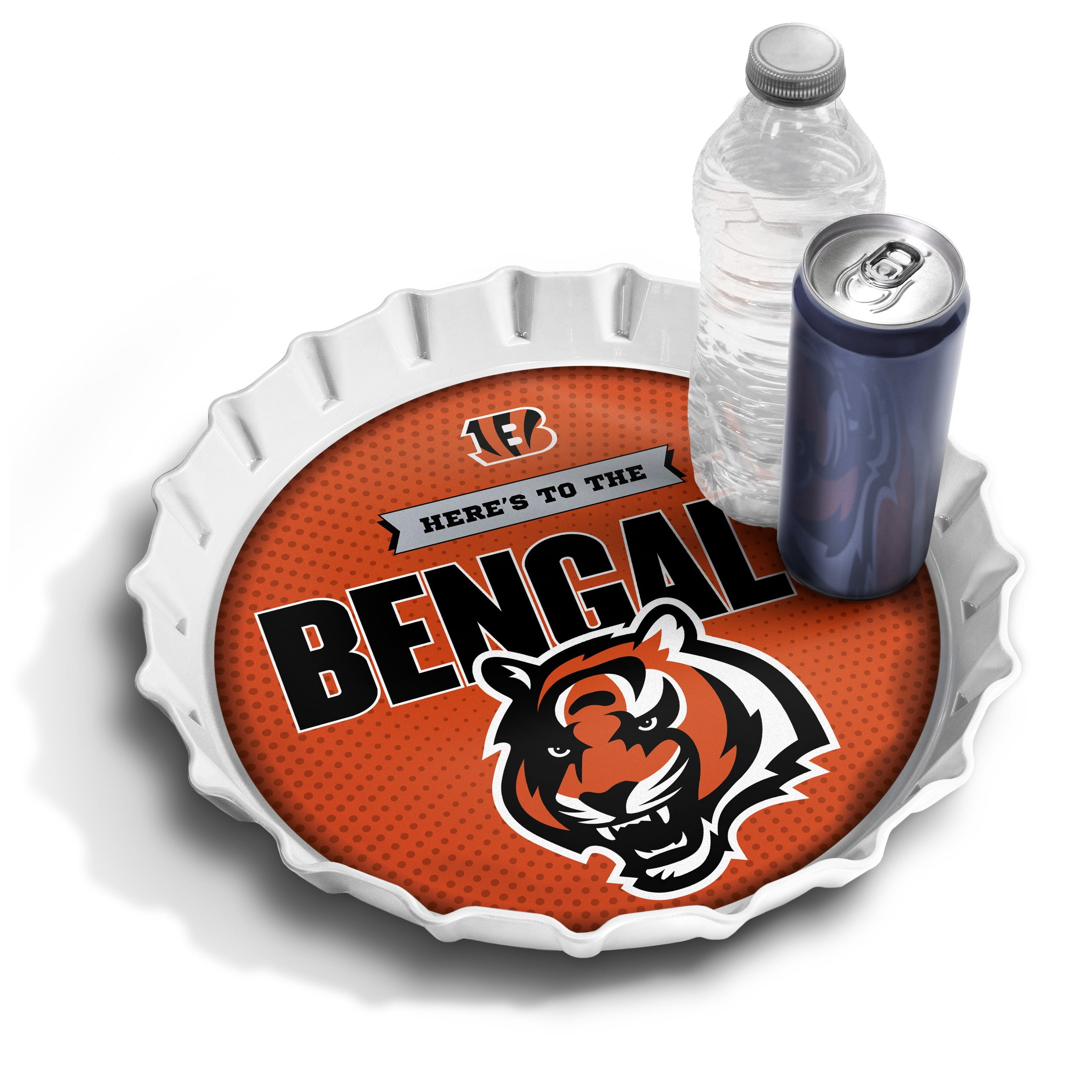 YouTheFan NFL Cincinnati Bengals Bottle Cap Serving Tray