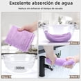 thumbnail image 2 of Toalla Microfibra para Cabello 3 Pack, Toalla de Cabello Seco con Botones, Gorro de Baño Ultra Absorbente de Agua, Secado de Pelo Súper Rápido, Turbante Suave Anti-Frizz para Mujer (Viole Rosa Verde), 2 of 4