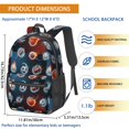 thumbnail image 3 of Football and Rugby Red Pattern 17" School Backpacks for Teens,Waterproof Oxford Fabric,S-Shape Padded Straps for School,Travel,Hiking,Camping, 3 of 6