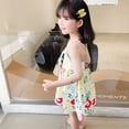 thumbnail image 4 of Uccdo Little Girls Sleevelss Floral Sundress Summer Casual Strap Cross Back Dresses Holiday Dress 3-8T, 4 of 8
