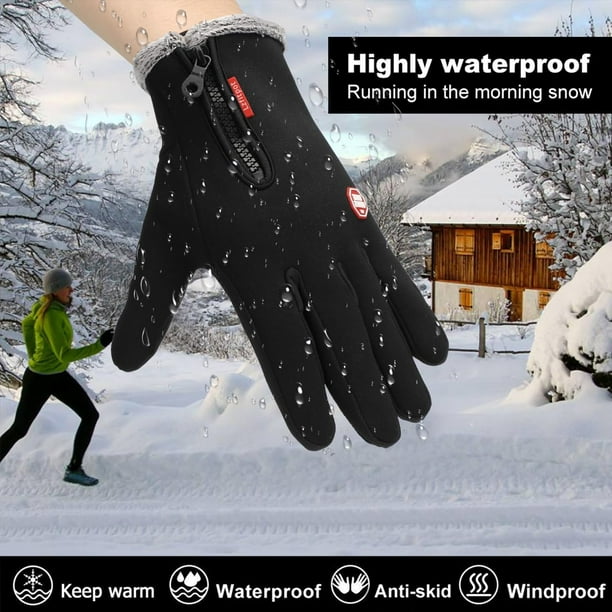 ihuan Gants d'hiver pour homme et femme par temps froid, gants chauds imperméables, gants thermiques pour course à pied, conduite, cyclisme ihuan Gants d'hiver pour homme et femme par temps froid, gants chauds imperméables, gants thermiques pour course à pied, conduite, cyclisme