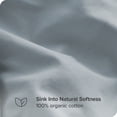 thumbnail image 3 of Bare Home Organic Cotton Duvet Cover Set, 300 Thread Count, Percale Weave, King/Cal King, Dusty Blue, 3 of 5