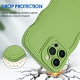 thumbnail image 3 of Case for iPhone 14 Pro Case Wave, Curly Frame Design for Women Girls, Cute Wavy Solid Color Aesthetic Phone Case Soft Flexible TPU Shockproof Full-Body Protective Case Cover 6.1 inch - Green, 3 of 12