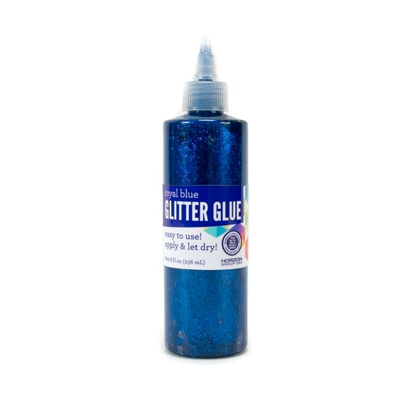 Horizon Group USA Royal Blue Glitter Glue, 8 Oz.