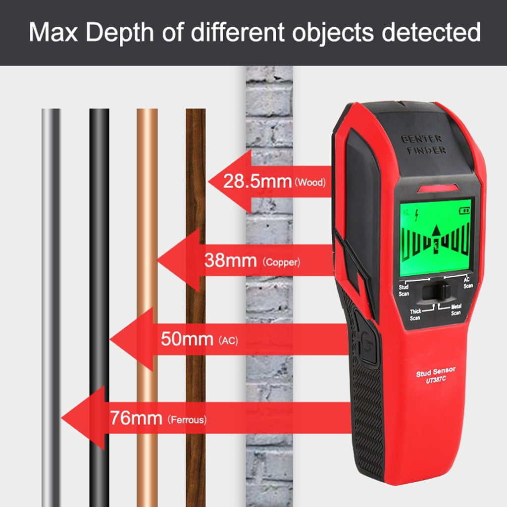Portable Wire Pipe Detector Wood Metal Detector with LED Buzzer Multifunction Wall Studs Finder Scanning Tool