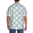 thumbnail image 3 of Fotbe Daisy Plaid Blue Camisa Estampada de Manga Corta para Hombre, Casual de Verano, Estilo Playero, Sin Arrugas-Medium, 3 of 5