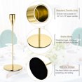 thumbnail image 3 of Bright Gold Candlestick Holder Taper Candle Holders for 3/4" Candles for Wedding Dining Party, Set of 3, 3 of 6