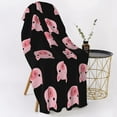 thumbnail image 3 of Microfiber Pink Pig Beach Towel Cute Pig Face Pet Animal on Black Bath Towels, Pig Gift for Pig Lover, Kids, Adult, Absorbent Sand Free Quick Dry Pool Towel Blanket, Oversized 30x60, 3 of 12