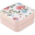 thumbnail image 2 of Coolnut Flower Pattern Compact Leather Jewelry Box - Mini Travel Jewelry Case Organizer & Holder for Girls, Women | Ideal for Rings, Earrings, Necklaces Women Gifts, 2 of 7