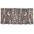 thumbnail image 7 of Yayeee Kitchen Curtains Tier Set of 2 Light Filtering 57"x24" Over Sink Window Panels, Gray Halloween Skeleton, 7 of 7