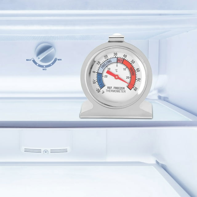 Termómetro Para Congelador, Termómetro Para Refrigerador, Medidor De Temperatura Del Congelador, Medidor De Temperatura De Acero Inoxidable Con Esfera Grande, Termómetro Para ANGGREK Refrigerator Thermometer