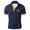 Navy, variant on Men's Polo Shirts Deer Print Summer Business Casual Short Sleeve Loose Fit with Button Spring Summer Collar Golf T Shirts for Man Beige L