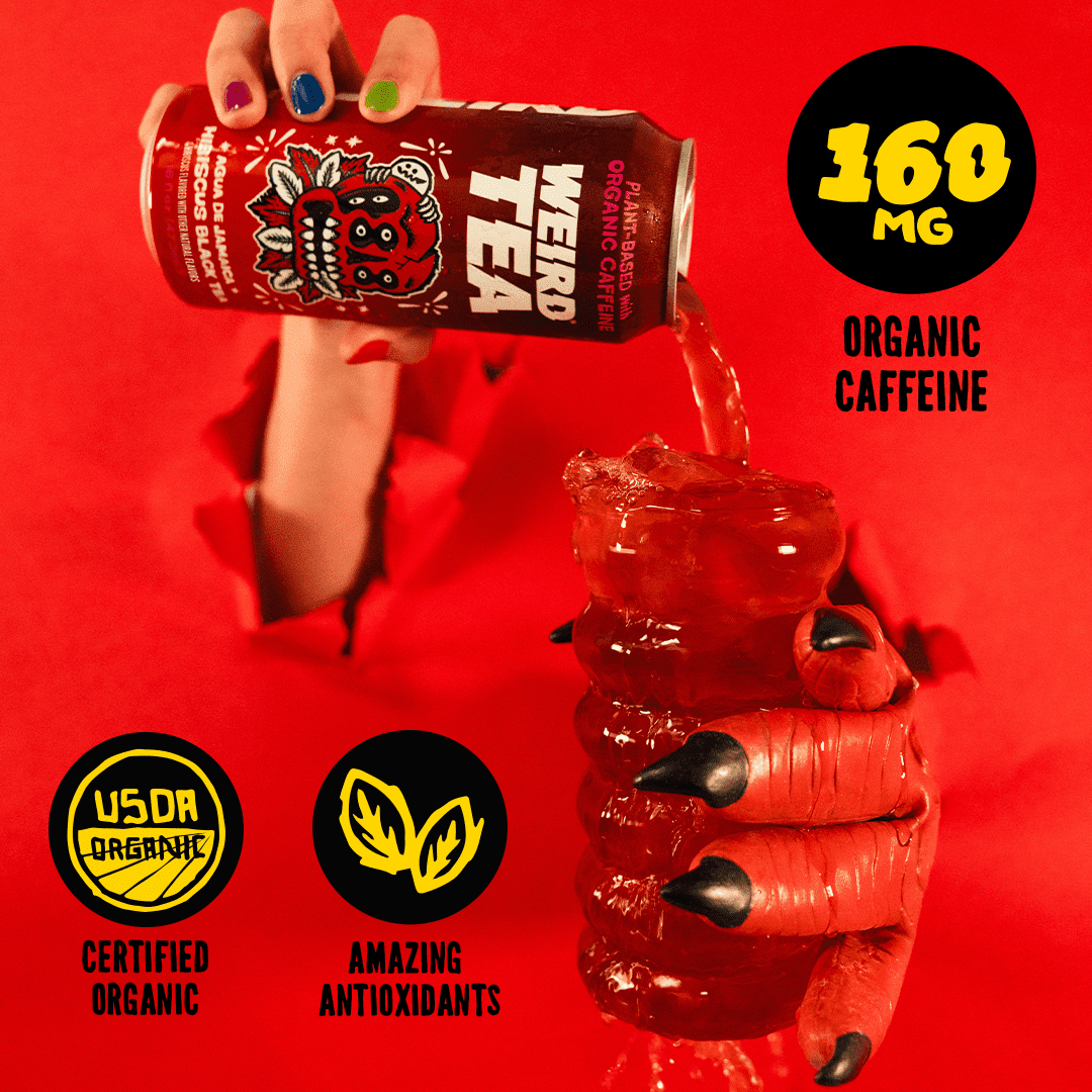 (Pack Of 12) Drink Weird Tea Hibiscus Black Agua De Jamaica 16 Fo