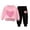 Pink, variant on mgoYE Girls Outfit Sets 2 Pieces, Heart Printed Long Sleeve Pullover Black Pants Girls Clothing Sets 9-10 Years