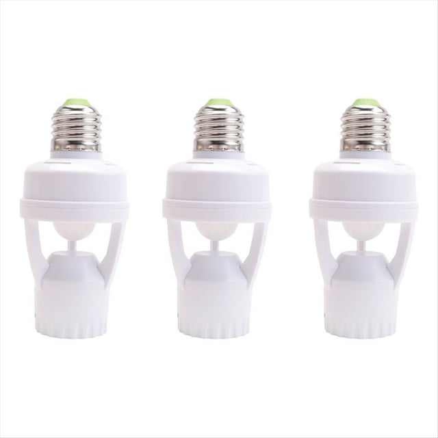 3 Sensores de Movimiento de Inducción PIR de 360°, CA 110-220 V, Infrarrojos, Humanos, Enchufe E27, Base de Interruptor, Portalámparas para Bombillas LED.