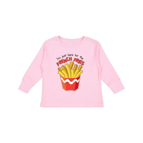 Inktastic I'm Just Here for the French Fries Boys or Girls Long Sleeve Toddler T-Shirt
