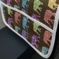 thumbnail image 3 of Animal Microwave Oven Cover, Abstract Savannah Animals in Colorful Design Patterned with Circles on Brown Back, Water Resistant Organizer with Pockets for Kitchen, 36" x 12", Multicolor, by Ambesonne, 3 of 4