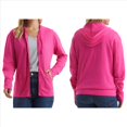thumbnail image 2 of Sudadera con Capucha y Cremallera de Punto Flameado para Mujer, Camiseta Texturizada con Cremallera para Mujer Rosa Roja XXL, 2 of 8