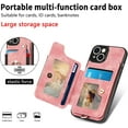 thumbnail image 3 of Phone Case for iPhone 14 Plus 6.7 inch Wallet Cover with Screen Protector and Wrist Strap Lanyard RFID Credit Card Holder Ring Stand i-Phone 14+ iPhone14Plus 5G i i14 + iPhone14 14Plus Women Men Pink, 3 of 13