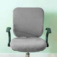 thumbnail image 2 of 2xelastic Office Chair Seat Covers Stretchable Chair Slipcover Silver Grey, 2 of 5